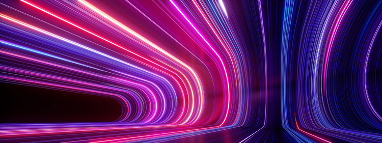 Pink, purple and blue neon lights.